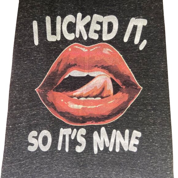 District Made “ I licked it so it's mine” Women's Ideal Gray Racerback Tank Sz M - Picture 3 of 9